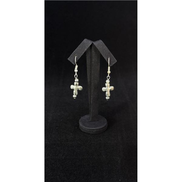 Sterling Silver Crosses Dangle Earrings