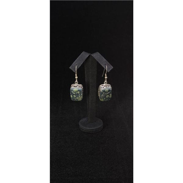 Sterling Silver Ocean Jasper Earrings
