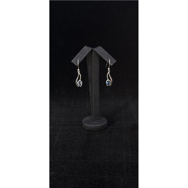 Sterling Silver Blue Topaz Earrings