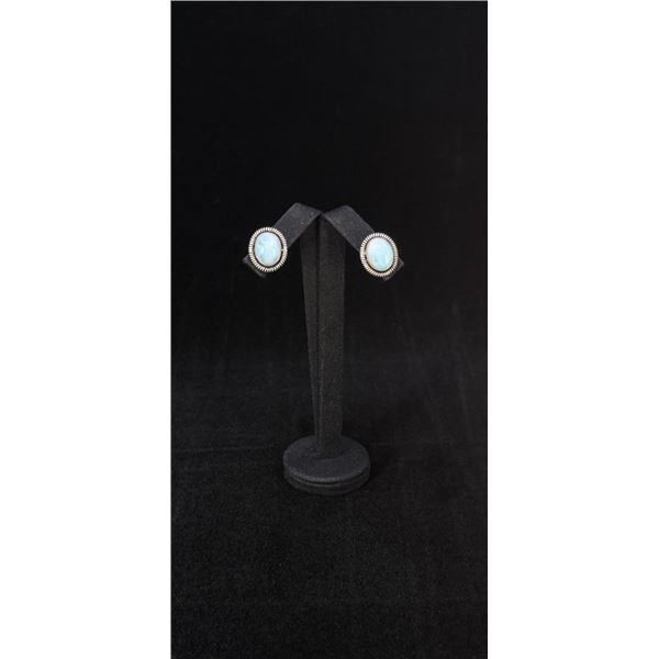 Sterling Silver Larimar Earrings