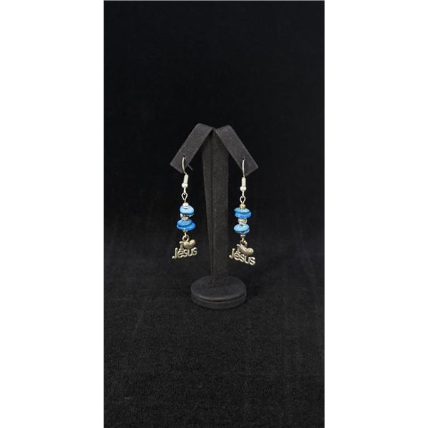 Sterling Silver I Love Jesus Earrings