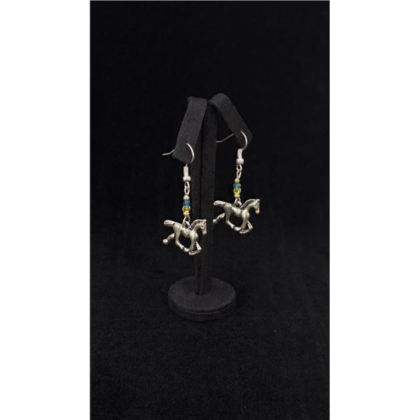 Sterling Silver Horse Charm Earrings