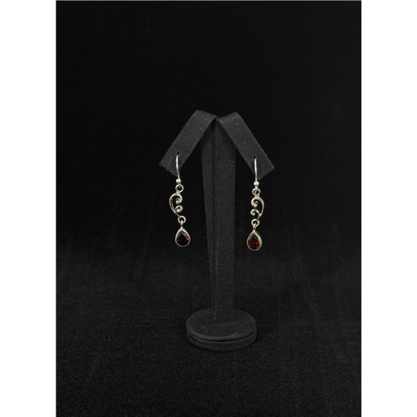 Sterling Silver Garnet Earrings