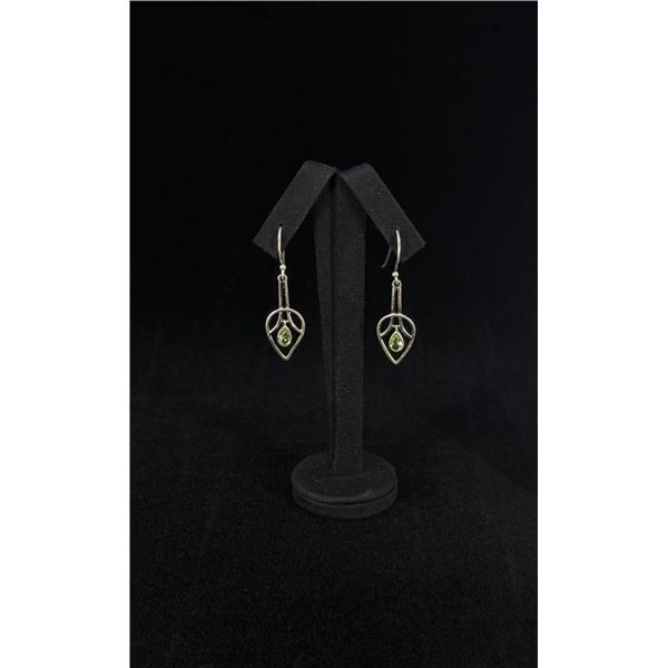 Sterling Silver Peridot Dangle Earrings