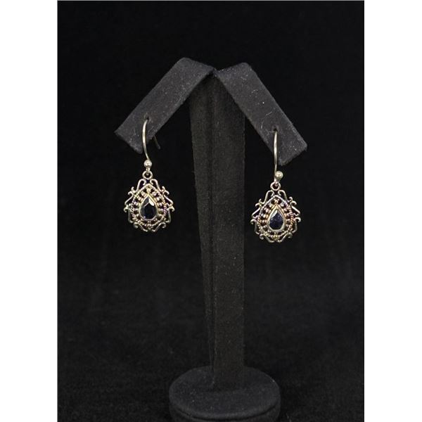 Sterling Silver Blue Topaz Earrings