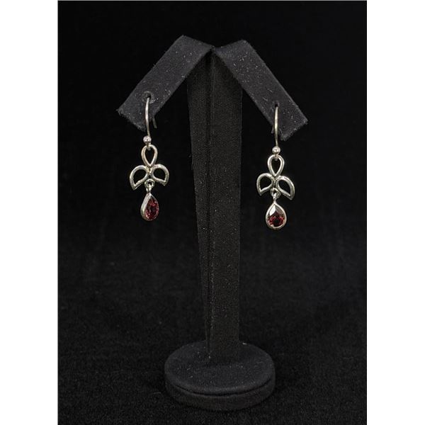 Sterling Silver Garnet Earrings