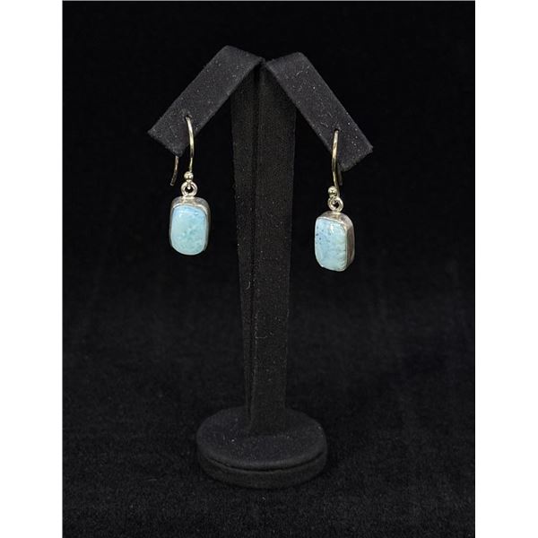 Sterling Silver Larimar Earrings