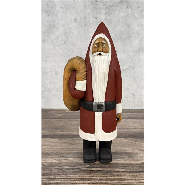 Larry Koosed Folk Art Carved Wood Santa