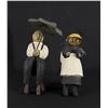Larry Koosed Folk Art Carved Wood Amish Couple
