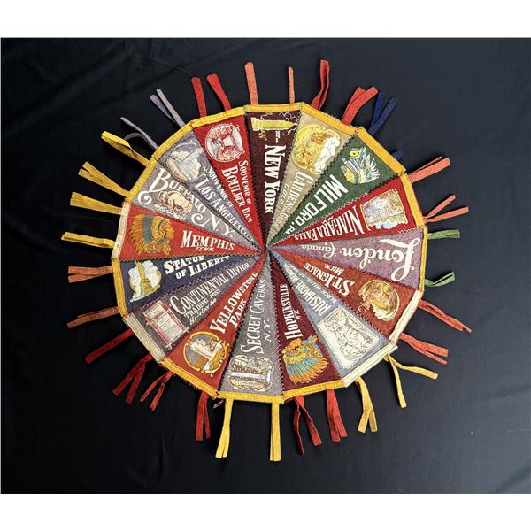 Souvenir Pennants Folk Art Rug