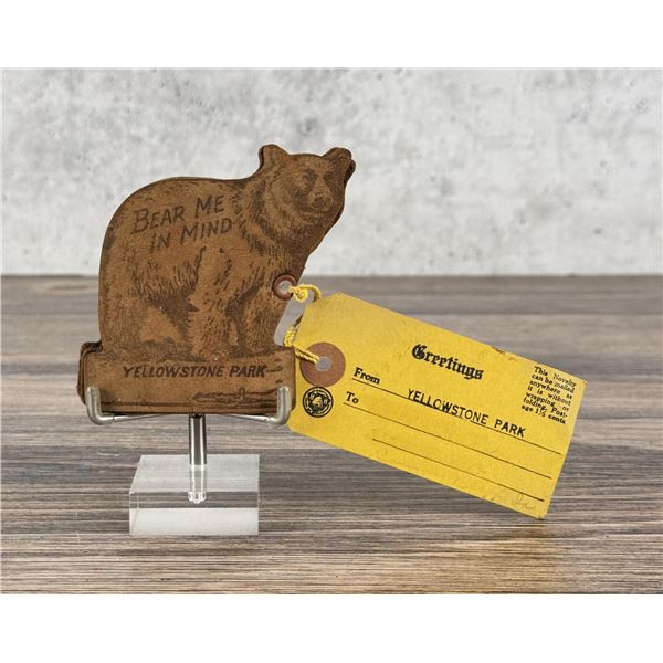 Yellowstone Park Leather Bear Postcard