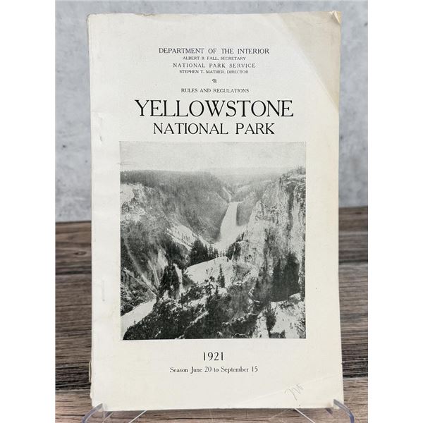 1921 Yellowstone National Park Rules & Regulations
