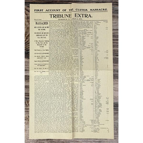 Custer Massacre First Account Bismark Tribune