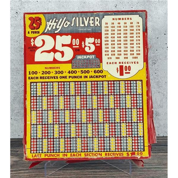 Hiyo Silver Butte Montana Gambling Punchboard