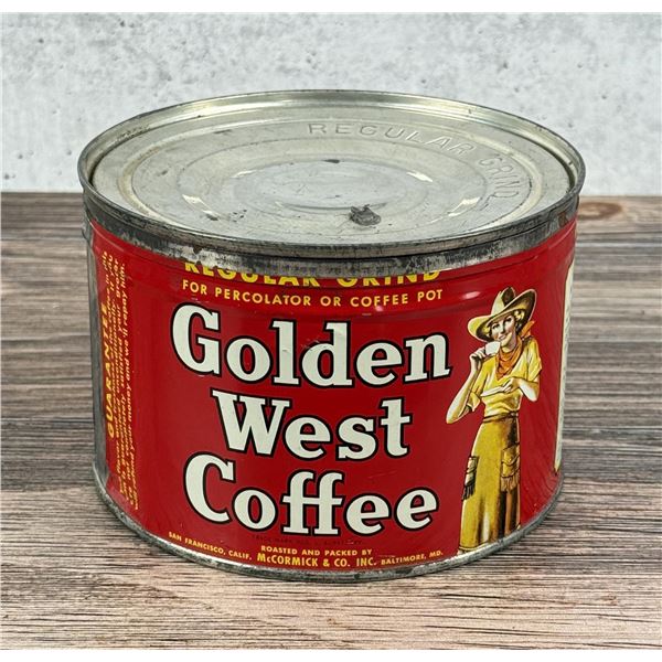 Golden West Cowgirl Coffee Tin Can 1lb