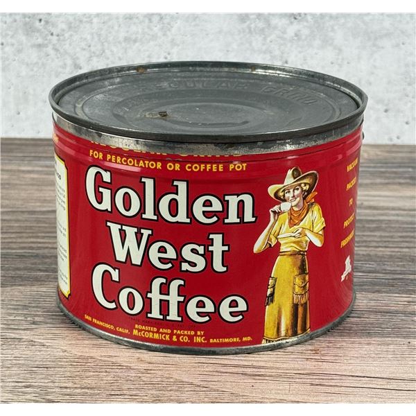 Golden West Cowgirl Coffee Tin Can 1lb