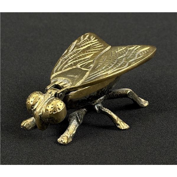 Brass Fly Stamp Box Paperweight