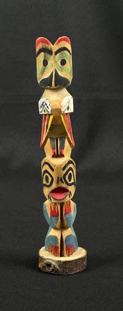 Northwest Coast Haida Indian Wood Totem Pole