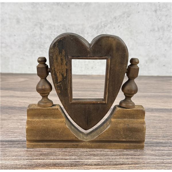 Folk Art Carved Heart Picture Frame