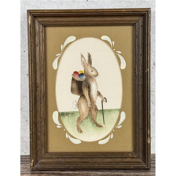Ross Folk Art Easter Bunny Painting