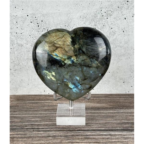 Carved Labradorite Heart