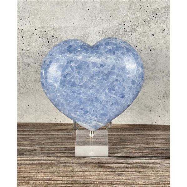 Carved Blue Celestite Heart