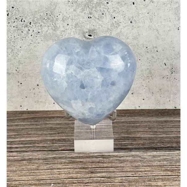Carved Blue Celestite Heart