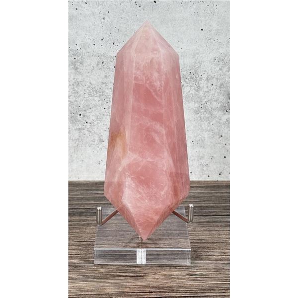 Rose Quartz Double Pointed Tower Spire