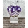 Image 1 : Carved Chevron Amethyst Heart