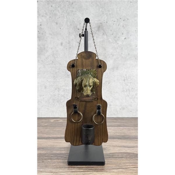 Victorian Hanging Dog Wall Pocket Match Safe