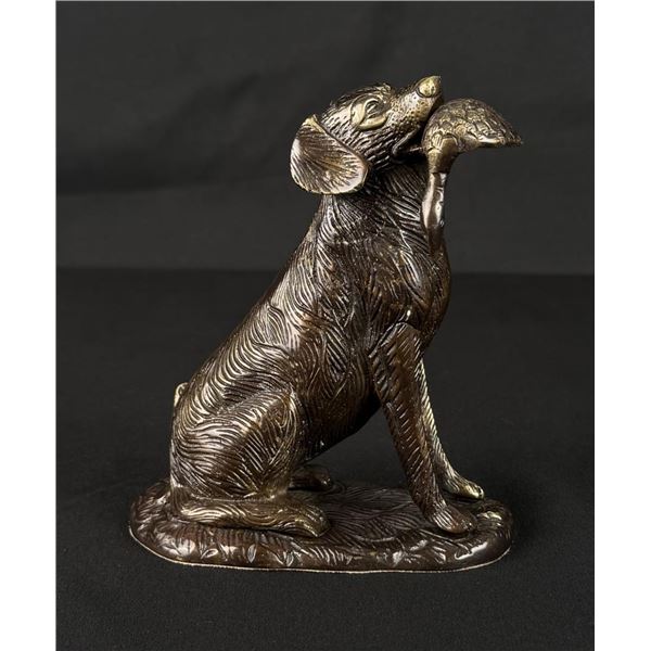 Brass Hunting Dog Paperweight