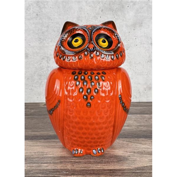 Anthropologie Orange Owl Cookie Jar Retired
