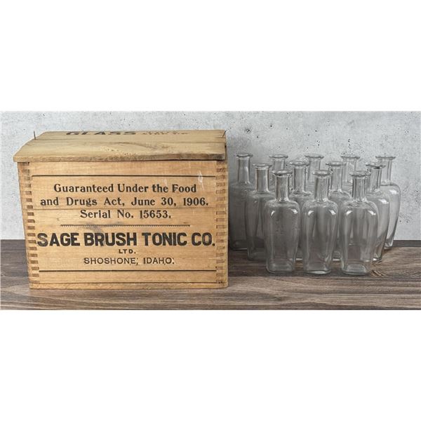 Sage Brush Tonic Shoshone Idaho Bottles and Crate