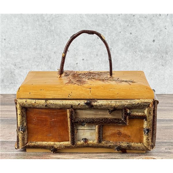Folk Art Willow Twig Trinket Box