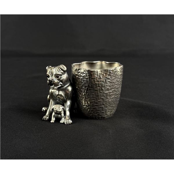 Derby Bulldog Silverplate Toothpick Holder
