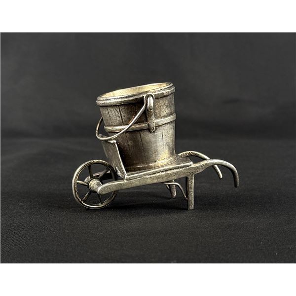 Tufts Wheelbarrow Silverplate Toothpick Holder