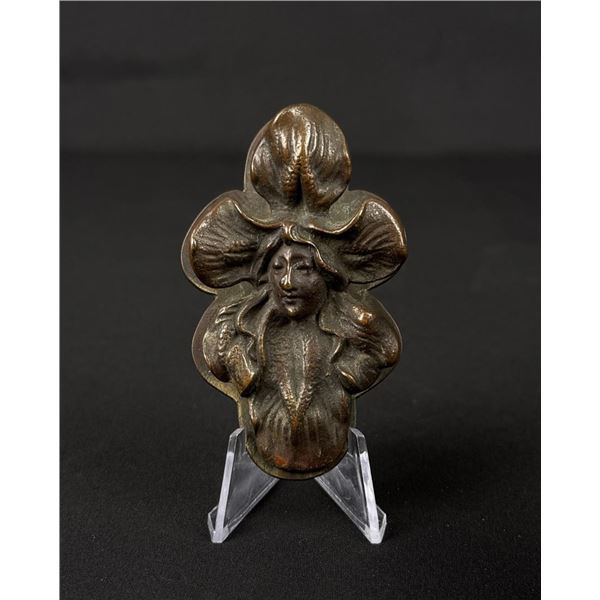 Art Nouveau Bronze Iris Flower Paperclip