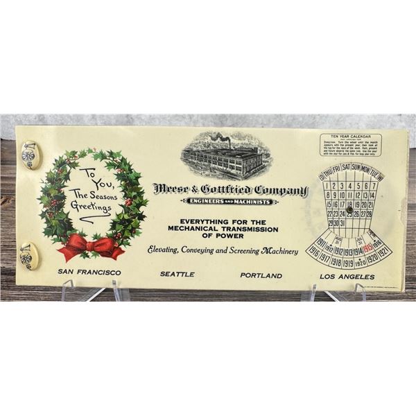 Meese & Gottfried Celluloid Calendar Notebook