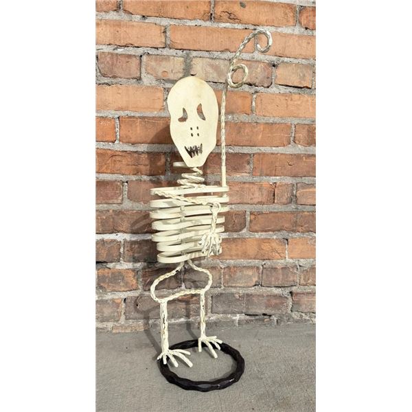Folk Art Skeleton Wrought Iron Plant Hanger