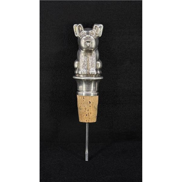 Sterling Silver Scottie Dog Wine Stopper Pourer