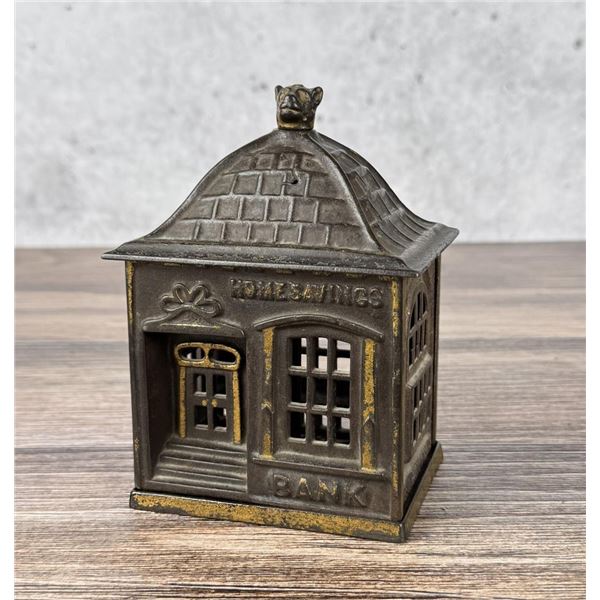 1891 Cast Iron Home Savings Bank JE Stevens