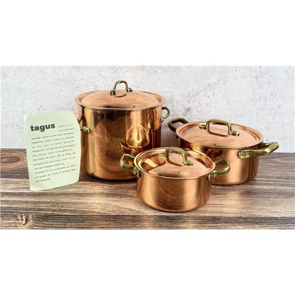 Tagus Chef Copper Cookware Stock Pot Set
