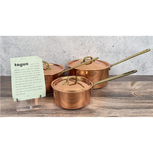 Tagus Chef Copper Cookware Lidded Pot Set