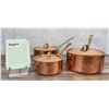 Image 9 : Tagus Chef Copper Cookware Lidded Pot Set