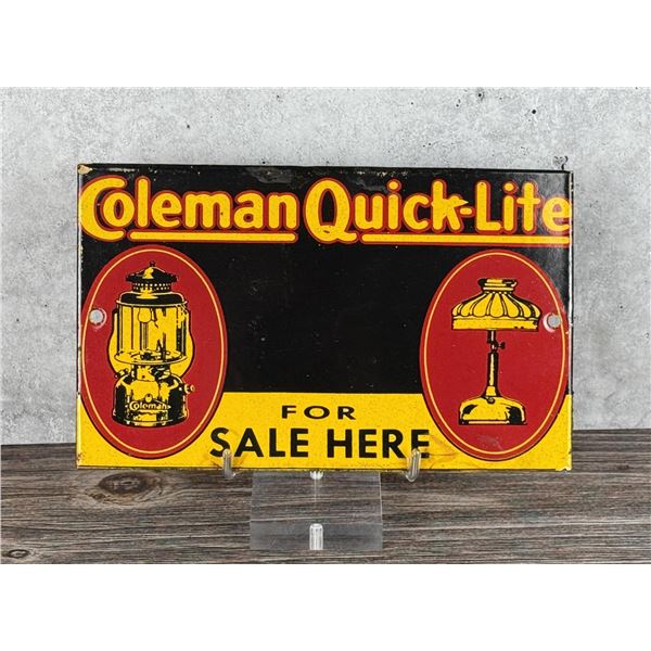 Porcelain Coleman Quick Lite Lanterns Sign