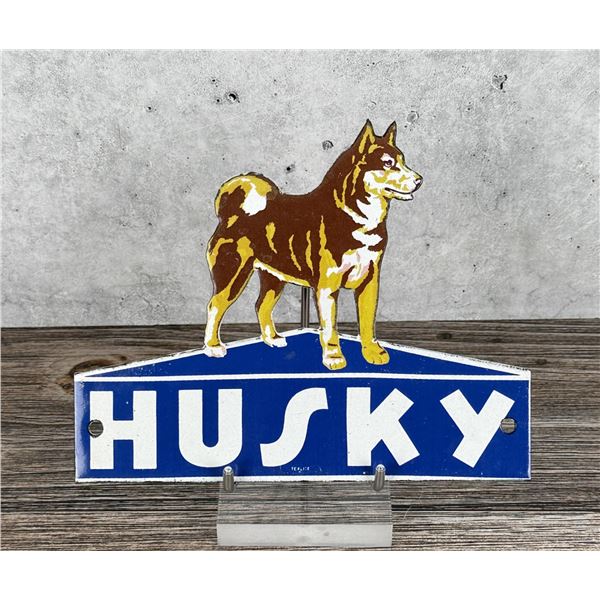 Porcelain Husky Oil Dog Sign