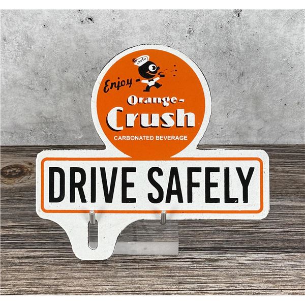 Porcelain Orange Crush License Plate Topper