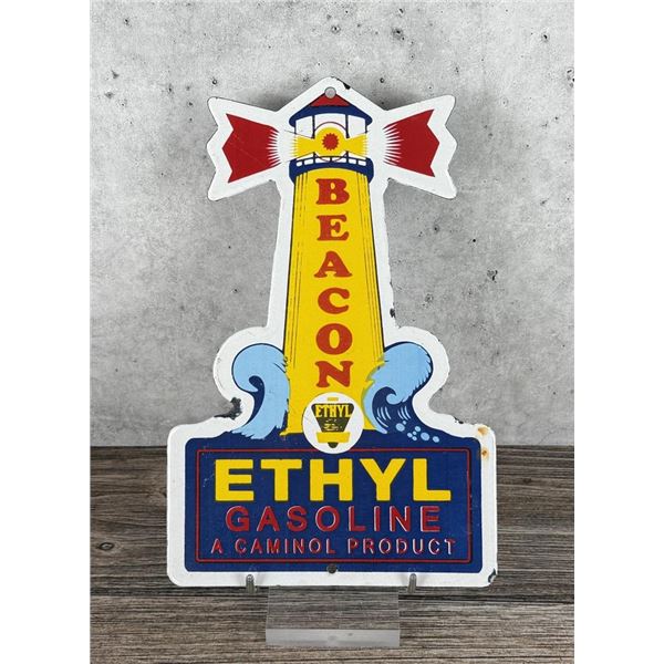 Beacon Ethyl Gasoline Porcelain Sign