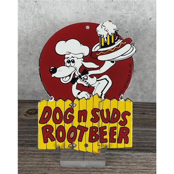 Porcelain Dog N Suds Root Beer Sign