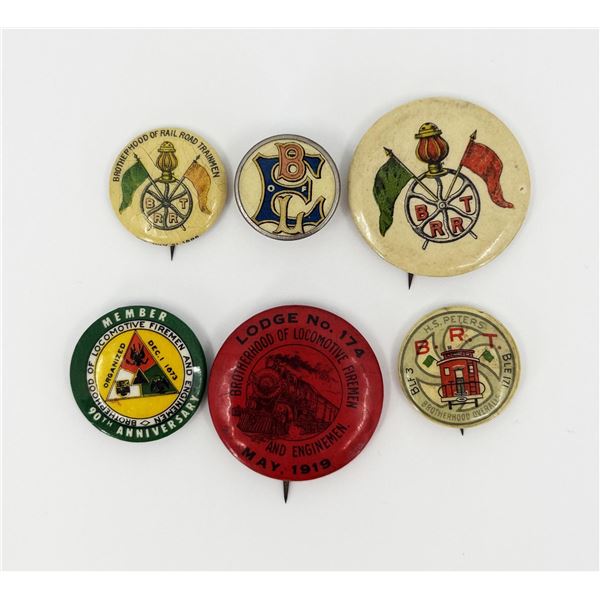 Railroad Union Celluloid Pinback Buttons